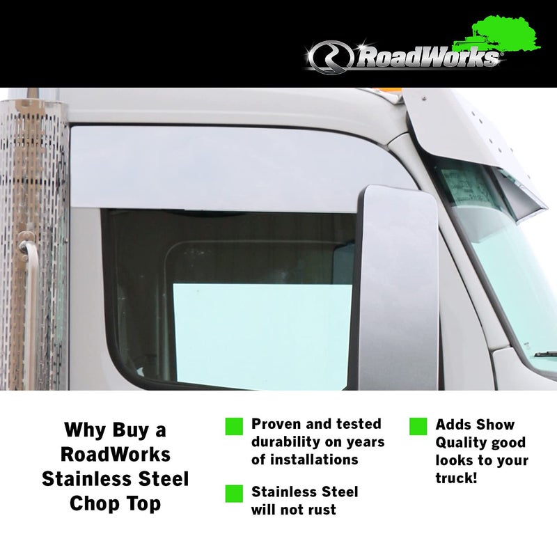 RoadWorks | Stainless Steel 6" Chop Tops for Peterbilt 567/579, Polished Finish | 39021 - Image 4